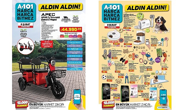 A101 8 Şubat'ta Elektrikli Moped ve Evcil Hayvan Ürünleri Satacak